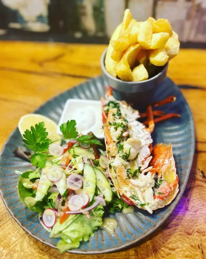 Lobster and chips