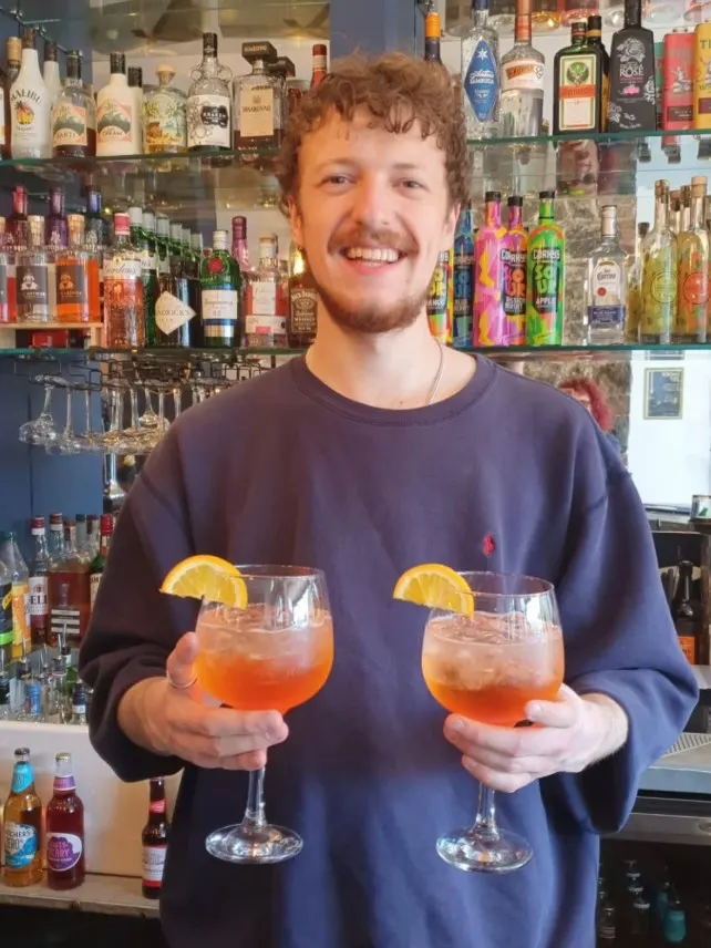Man with drinks