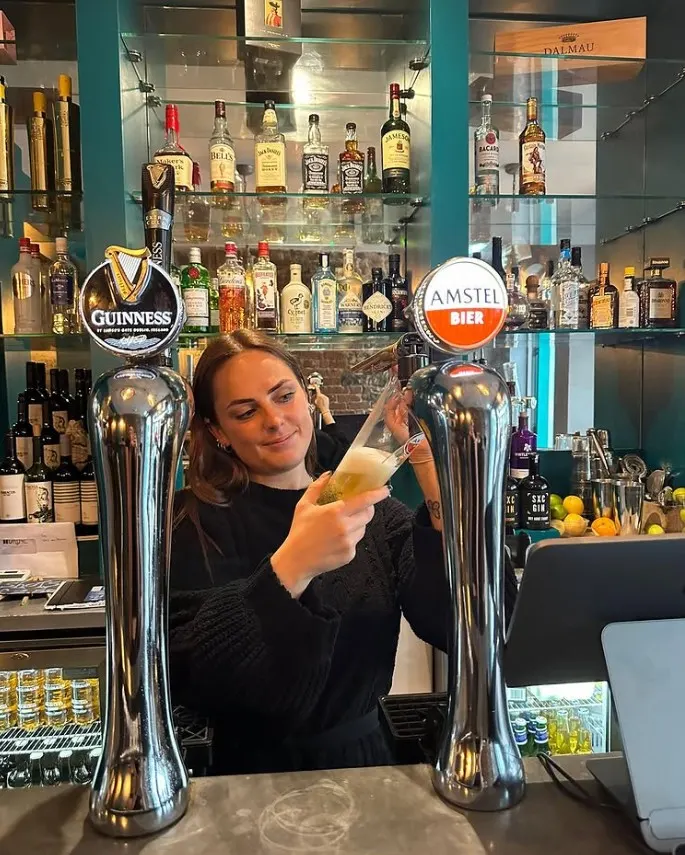 Pouring beer